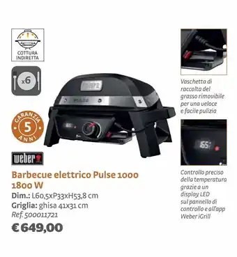 Barbecue elettrico pulse 1000