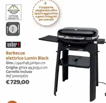 Bricocenter Barbecue elettrico lumin black offerta