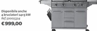 Disponibile anche 4 bruciatori 14+3 kw