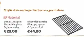 Griglia di ricambio per barbecue a gas hudson