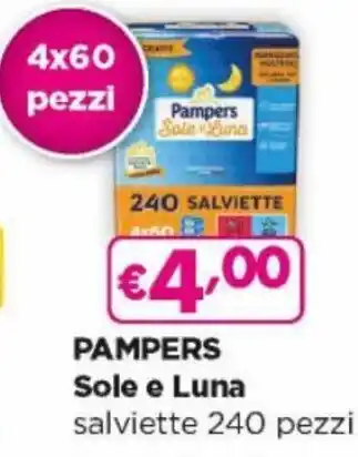 Acqua & Sapone Pampers Sole e Luna salviette 240 pezzi offerta
