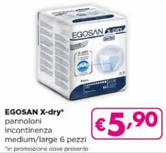 Acqua & Sapone Egosan X-dry pannoloni incontinenza medium/large 6 pezzi offerta