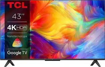 Amazon Tcl 43p739, tv 43”, 4k ultra hd hdr, google tv, design senza bordi, game master, dolby vision & atmos, controllo vocale ha... offerta