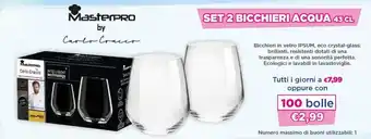 Acqua & Sapone Masterpro Set 2 Bicchiere Acqua 43 cl offerta