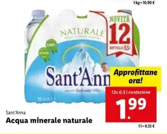 Lidl Sant'Anna Acqua Minerale Naturale offerta