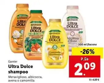Lidl Garnier Ultra Dolce Shampoo Meraviglioso,albicocca,avena o cammimilla offerta