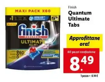 Lidl Finish Quantum Ultimate Tabs 60 pezzi confezione offerta