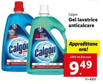 Lidl Calgon Gel lavatrice anticalcare 2250 ml flacone offerta
