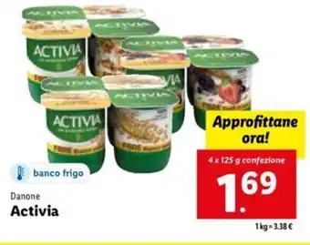 Lidl Danone Activia 4 x 125 g confezione offerta