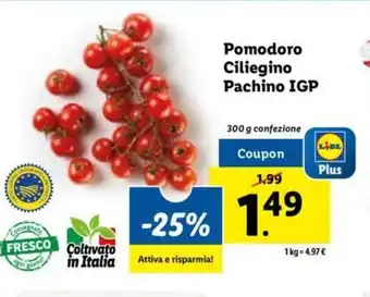 Lidl Pomodoro CilieginoPacchino IGP 300 g confezione offerta