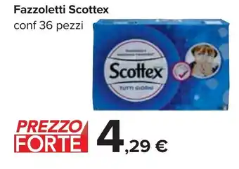 Carrefour Scottex Fazzoletti conf 36 pezzi offerta
