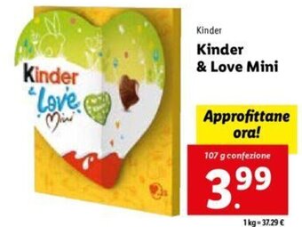 Lidl Kinder & Love Mini 107 g confezione offerta
