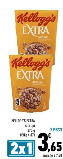 Conad Kellogg's Extra vari tipi 375 g offerta