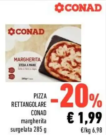 Conad Conad Pizza Rettangolare margherita surgelata 285 g offerta