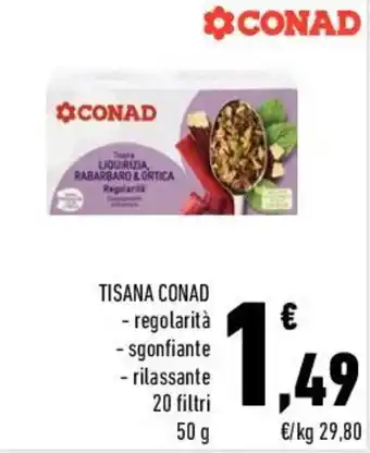 Conad Conad Tisana regolarità, sgonfiante, rilassante 20 filtri 50 g offerta