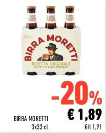 Conad Moretti Birra 3x33 cl offerta