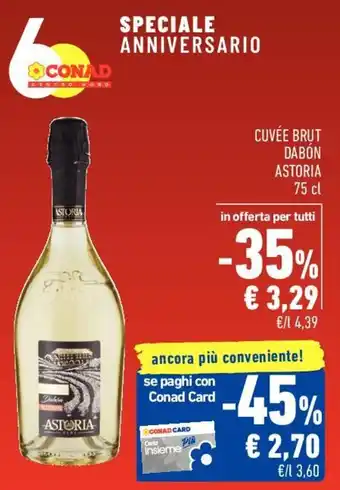 Conad Astoria Cuvée Brut Dabón 75 cl offerta