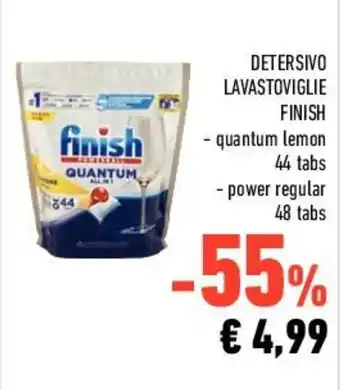 Conad Finish Detersivo Lavastoviglie quantum lemon 44 tabs, power regular 48 tabs offerta
