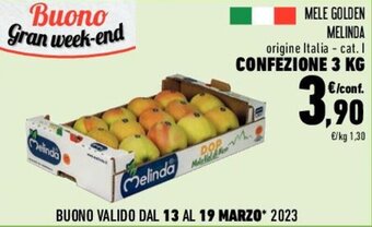 Conad Mele Golden Melinda confezione 3 kg offerta