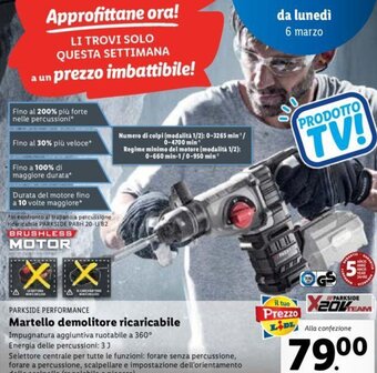 Lidl Parkside Performance Martello Demolitore Ricaricabile offerta