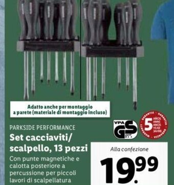 Lidl Parkside Performance Set Cacciaviti/Scalpello 13 pezzi offerta