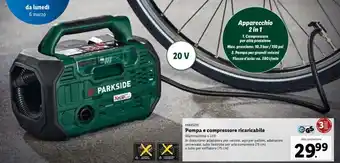 Lidl Parkside Pompa E Compressore Ricaricabile 20 V offerta