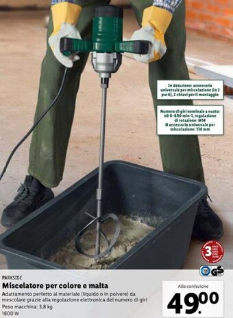 Lidl Parkside Miscelatore Per Colore E Malta offerta