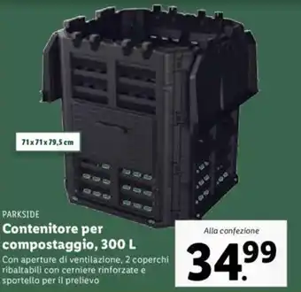 Lidl Parkside Contenitore Per Compostaggio 300 L offerta