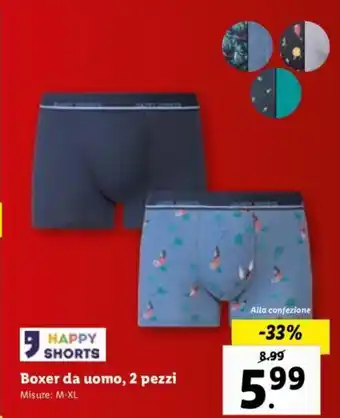 Lidl Boxer da Uomo, 2 pezzi M-XL offerta