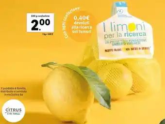 Lidl I Limoni Per La Ricerca 500 g confezione offerta