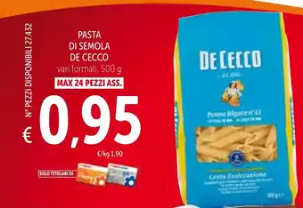 Spazio Conad De Cecco Pasta di Semola Vari Formati 500 g offerta