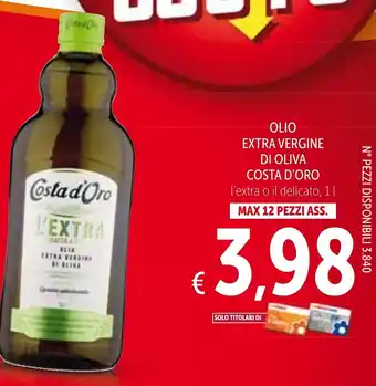 Spazio Conad Costa D'Oro L'Extra Olio Extra Vergine Di Oliva L'Extra o Il Delicato 1 L offerta