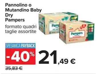 Carrefour Pampers Pannolino o Mutandino Baby Dry offerta