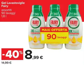 Carrefour Fairy Gel Lavastoviglie assortiti 90 lavaggi 1,8 l offerta