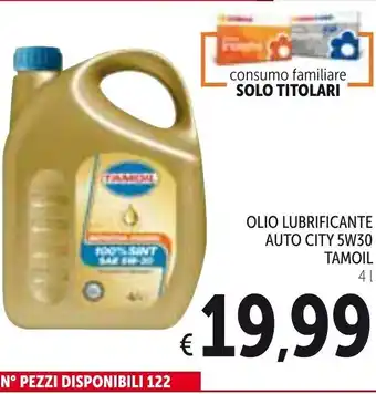 Spazio Conad Tamoil Olio Lubrificante Auto City 5W30 4 l offerta