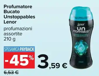 Carrefour Lenor Profumatore Bucato Unstoppables profumazioni assortite 210 g offerta