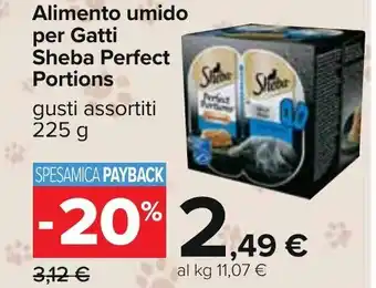 Carrefour Sheba Perfect Portions Alimento umido per Gatti gusti assortiti 225 g offerta