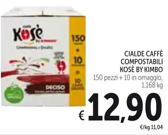 Spazio Conad Kosè by Kimbo Cialde Caffè Compostabili 150 Pezzi + 10 in Omaggio 1,168 kg offerta