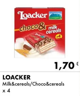 Iper Tosano Loacker Milk & cereals/Choco & cereals x 4 offerta