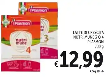Spazio Conad Plasmon Latte di Crescita Nutri Mune 3 o 4 Plasmon 700 g offerta