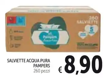 Spazio Conad Pampers Salviette Acqua Pura 260 pezzi offerta