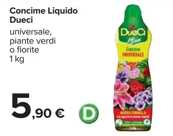 Carrefour Dueci Concime Liquido universale, piante verdi o fiorite 1 kg offerta