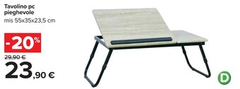 Carrefour Tavolino pc pieghevole mis 55x35x23,5 cm offerta
