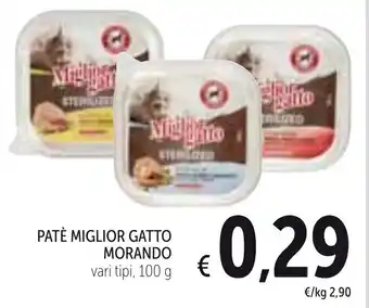 Spazio Conad Morando Patè Miglior Gatto Vari Tipi 100 g offerta