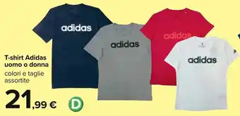 Carrefour Adidas T-shirt uomo o donna colori e taglie assortite offerta