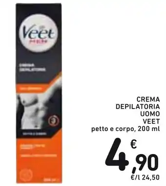 Spazio Conad Veet Crema Depilatoria Uomo Petto e Corpo 200 ml offerta