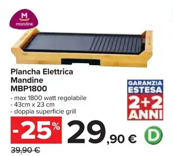 Carrefour Mandine Plancha Elettrica MBP1800 offerta