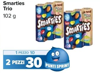 Carrefour Smarties Trio 102 g offerta