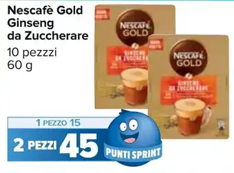 Carrefour Nescafè Gold Ginseng da Zuccherare 10 pezzi 60 g offerta