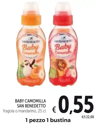 Spazio Conad San Benedetto Baby Camomilla Fragola o Mandarino 25 cl offerta